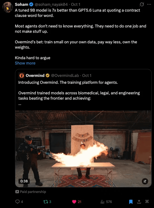A paid partnership post, live on my timeline.